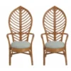 Leaf-Back Rattan Chair Set (2 pcs)