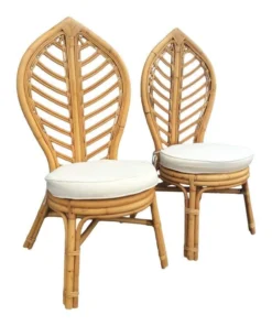 Leaf Back Rattan Chair Set