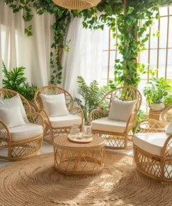 Elegant Rattan Living Room Set