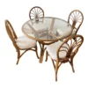 4-Seater Round Cane Dining Set
