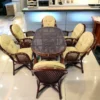 6-Seater Oval Cane Dining Set