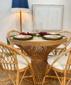 Artistic Round Cane Dining Set