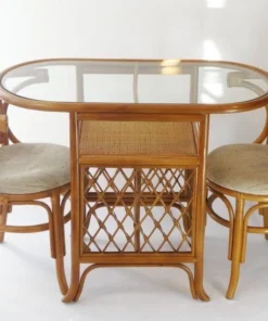 Compact 2-Seater Cane Dining Table