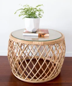 Round Cane Coffee Table