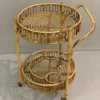 Two-Tier Vintage Rattan Trolley