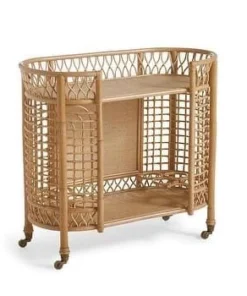 Tall Rattan Utility Cart