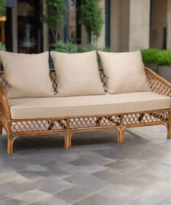Classic Rattan Three-Seater Sofa
