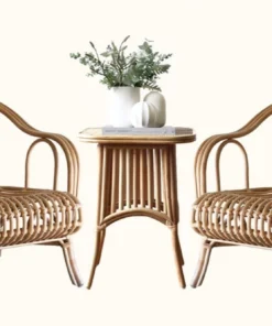 Classic Rattan Lounge Chair Set (2 Chairs + Table)