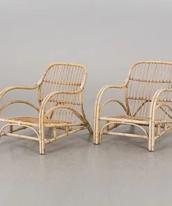 Vintage Rattan Lounge Chairs (Set of 2)