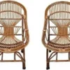 Tall Fan-Back Rattan Chairs (2 pcs)