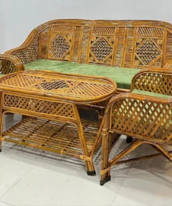 Premium Lattice Rattan Sofa Set (3+1+1 + Table)