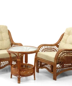 Rattan Conservatory Set with Glass
