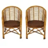 Barrel-Back Rattan Dining Chairs