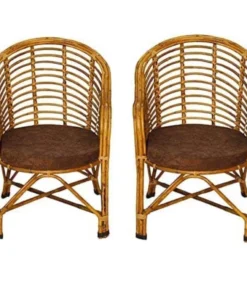 Barrel-Back Rattan Dining Chairs