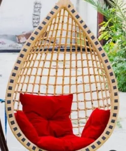 Tear-Drop Hanging Rattan Swing