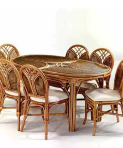 6-Seater Rattan Dining Table Set