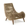 Modern Curved Rattan Lounge Chai