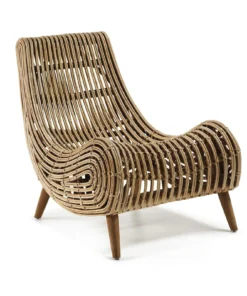Modern Curved Rattan Lounge Chai