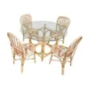 Rattan Round Dining Set (4 Seater – Glass Top)