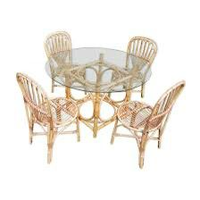 Rattan Round Dining Set (4 Seater – Glass Top)