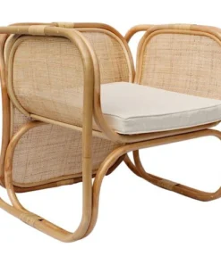 Modern Box-Frame Rattan Chair