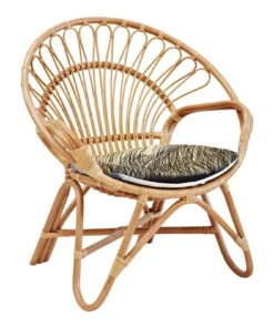 Peacock-Style Rattan Accent Chai