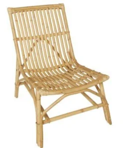 Natural Rattan Slatted Lounge Chair