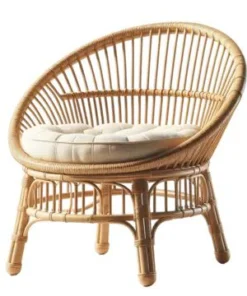 Round Back Rattan Accent Chair