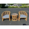 Rattan Barrel Chair Set With Round Table
