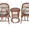 Dark Polished Rattan Chair Set