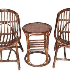 Dark Polished Rattan Chair Set