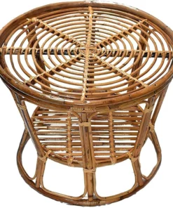 Round Open-Weave Rattan Table