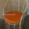 Classic Barrel Rattan Chair (Orange Cushion)