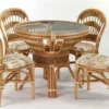 5-Seater Round Dining Set (Glass Top)