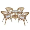 Rattan Coffee Table Set (4 Chairs + 1 Table)