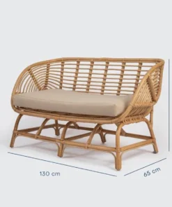 Compact Rattan Loveseat