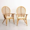 Rattan High-Back Accent Chairs (Pair)