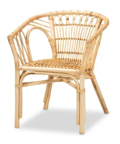Natural Rattan Lounge Armchair