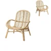 Diagonal-Weave Rattan Easy Chair