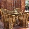 Rattan Barrel-Back Dining Set