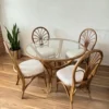 Natural Rattan Round Dining Set