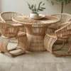Modern Curved Rattan Dining Set
