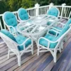 Hex-Weave Rattan Table & Chair Set