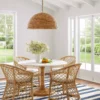 Rattan Dining Set with White Table