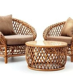 Rattan Chair & Table Set