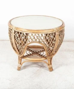 Rattan Round Side Table