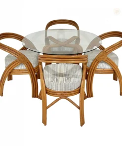 Boho Arc Rattan Dining Set